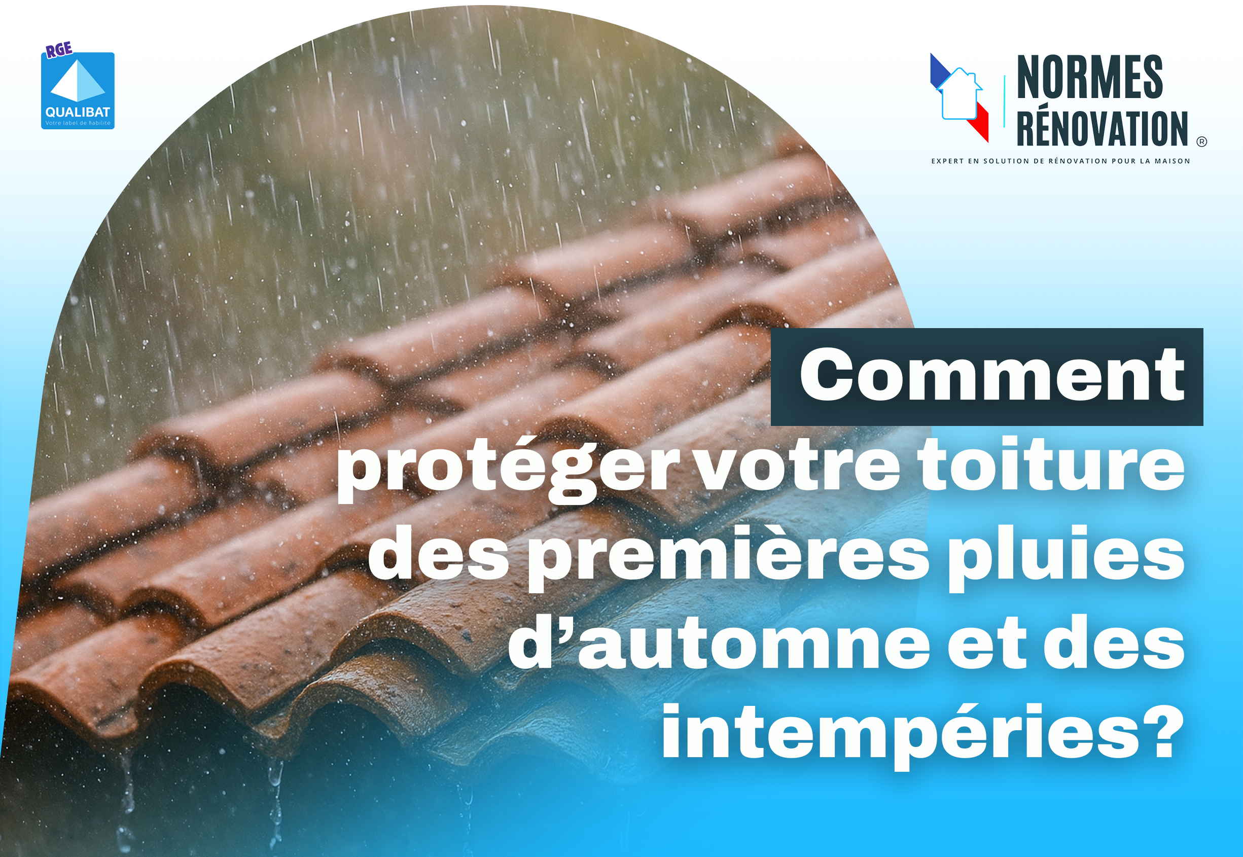 Photo chantier couvreur en Bretagne : Automne : comment préparer votre toiture aux pluies et aux vents ?
